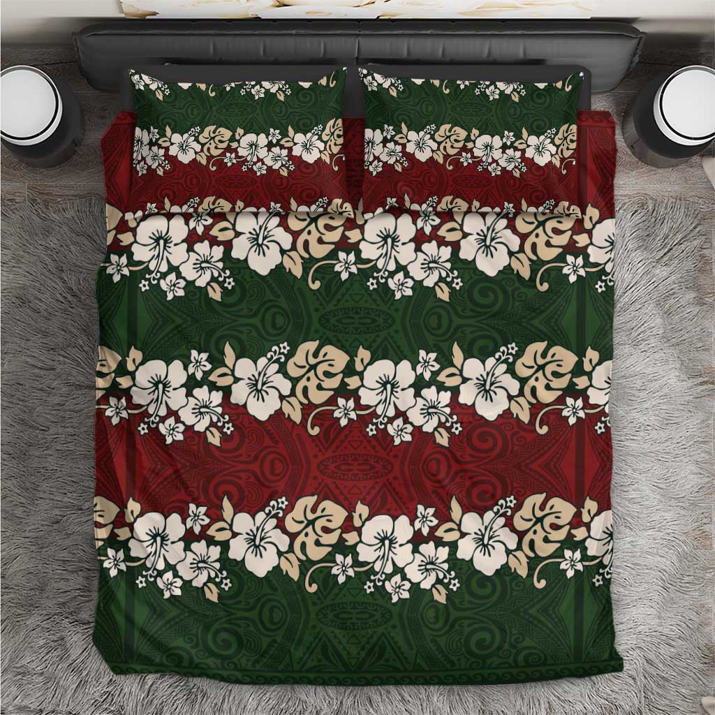 Hawaiian Hibiscus Christmas Color Bedding Set Unique