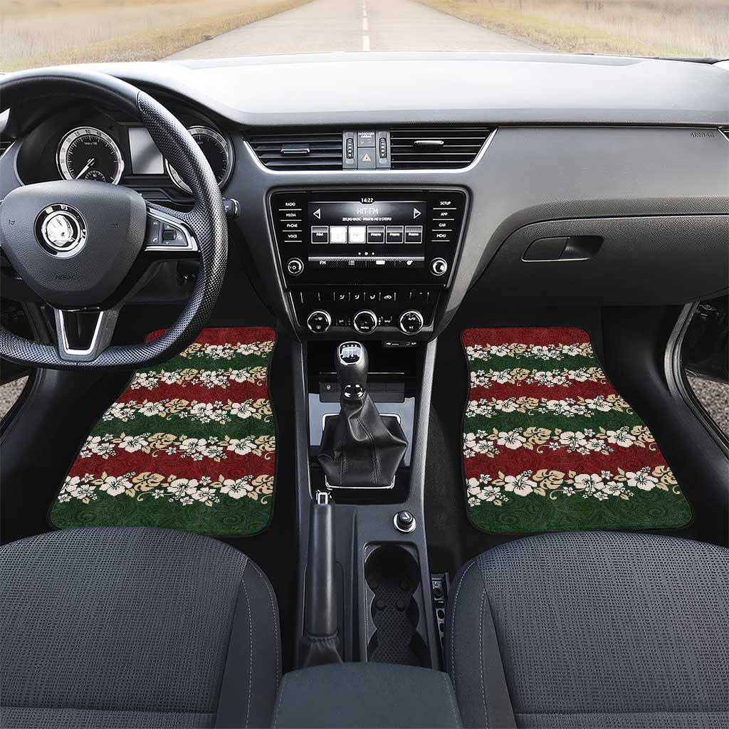 Hawaiian Hibiscus Christmas Color Car Mats Unique