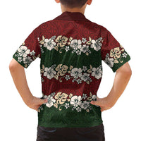Hawaiian Hibiscus Christmas Color Family Matching Long Sleeve Bodycon Dress and Hawaiian Shirt Unique LT01 - Polynesian Pride