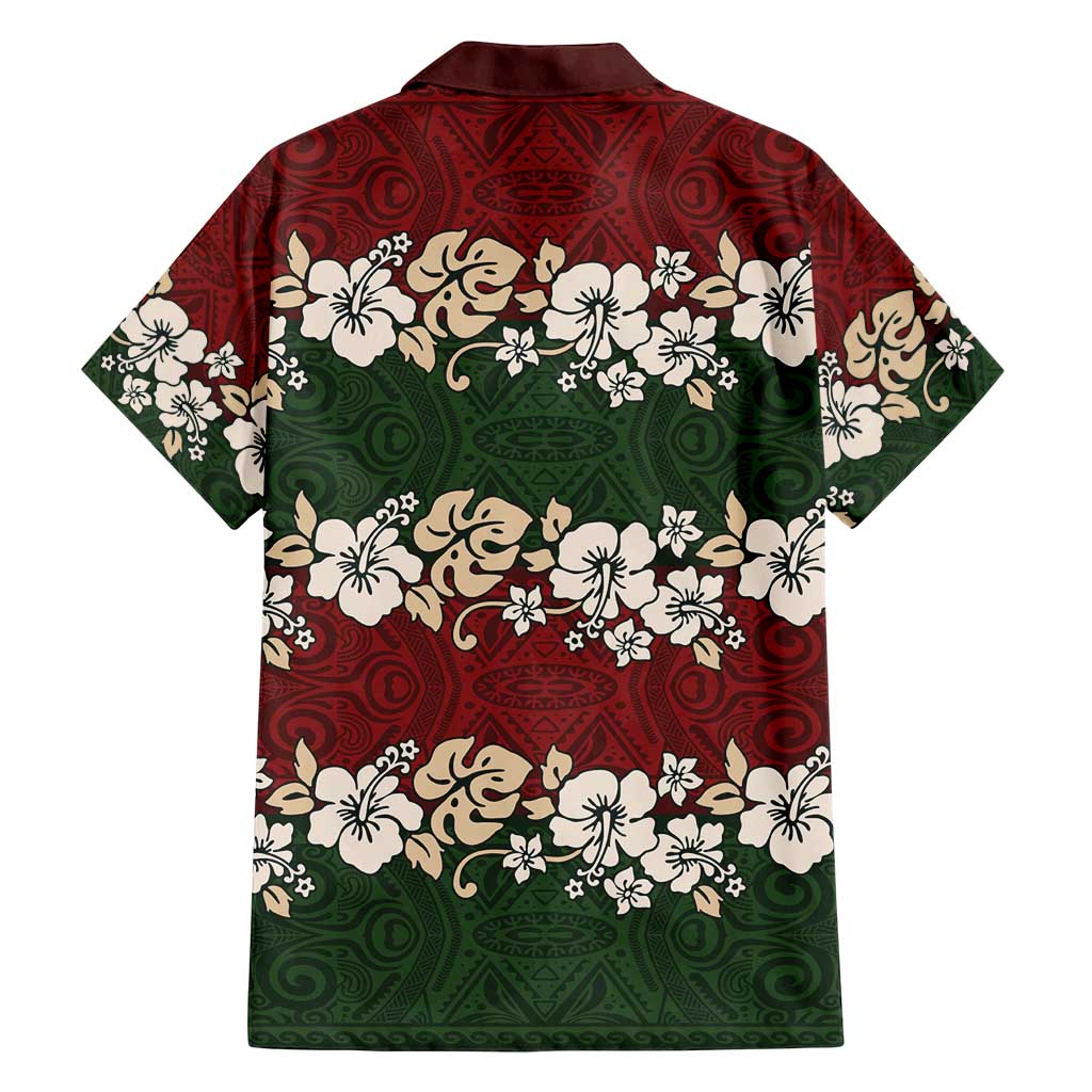 Hawaiian Hibiscus Christmas Color Family Matching Long Sleeve Bodycon Dress and Hawaiian Shirt Unique LT01 - Polynesian Pride