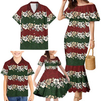 Hawaiian Hibiscus Christmas Color Family Matching Mermaid Dress and Hawaiian Shirt Unique