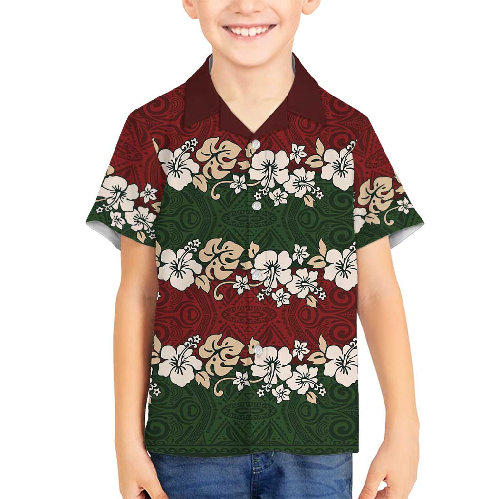 Hawaiian Hibiscus Christmas Color Family Matching Puletasi and Hawaiian Shirt Unique