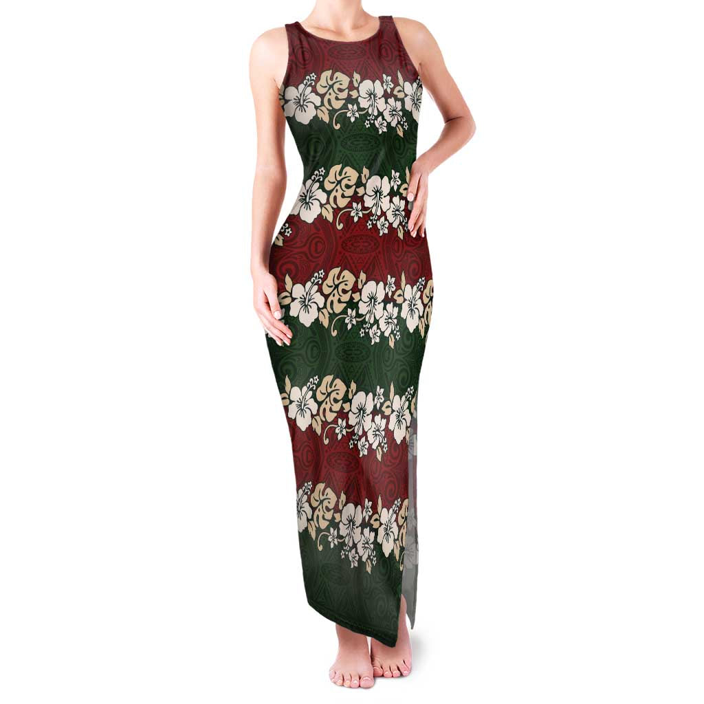 Hawaiian Hibiscus Christmas Color Family Matching Tank Maxi Dress and Hawaiian Shirt Unique
