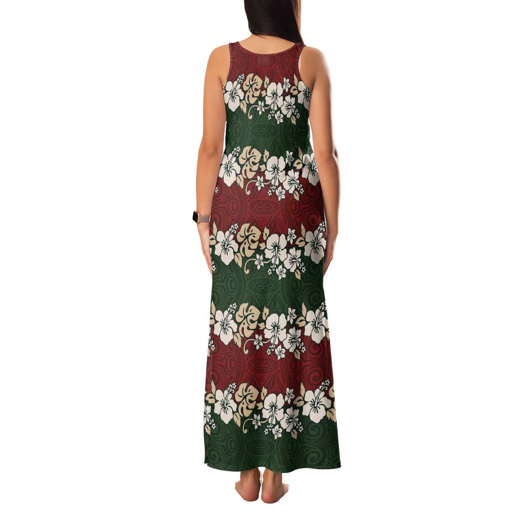 Hawaiian Hibiscus Christmas Color Family Matching Tank Maxi Dress and Hawaiian Shirt Unique