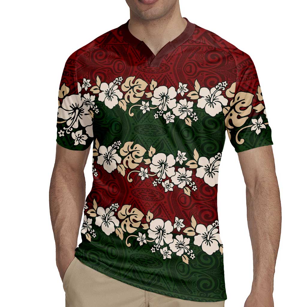 Hawaiian Hibiscus Christmas Color Rugby Jersey Unique