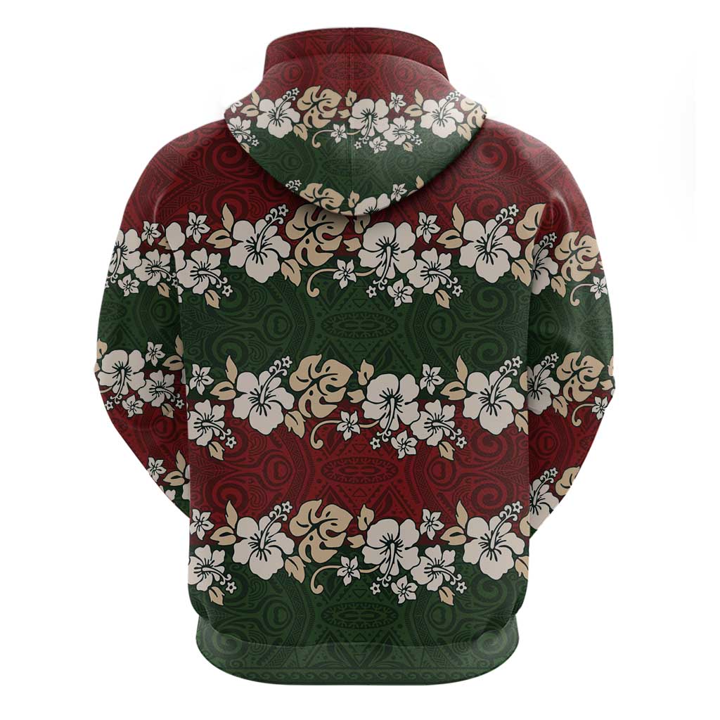 Hawaiian Hibiscus Christmas Color Zip Hoodie Unique