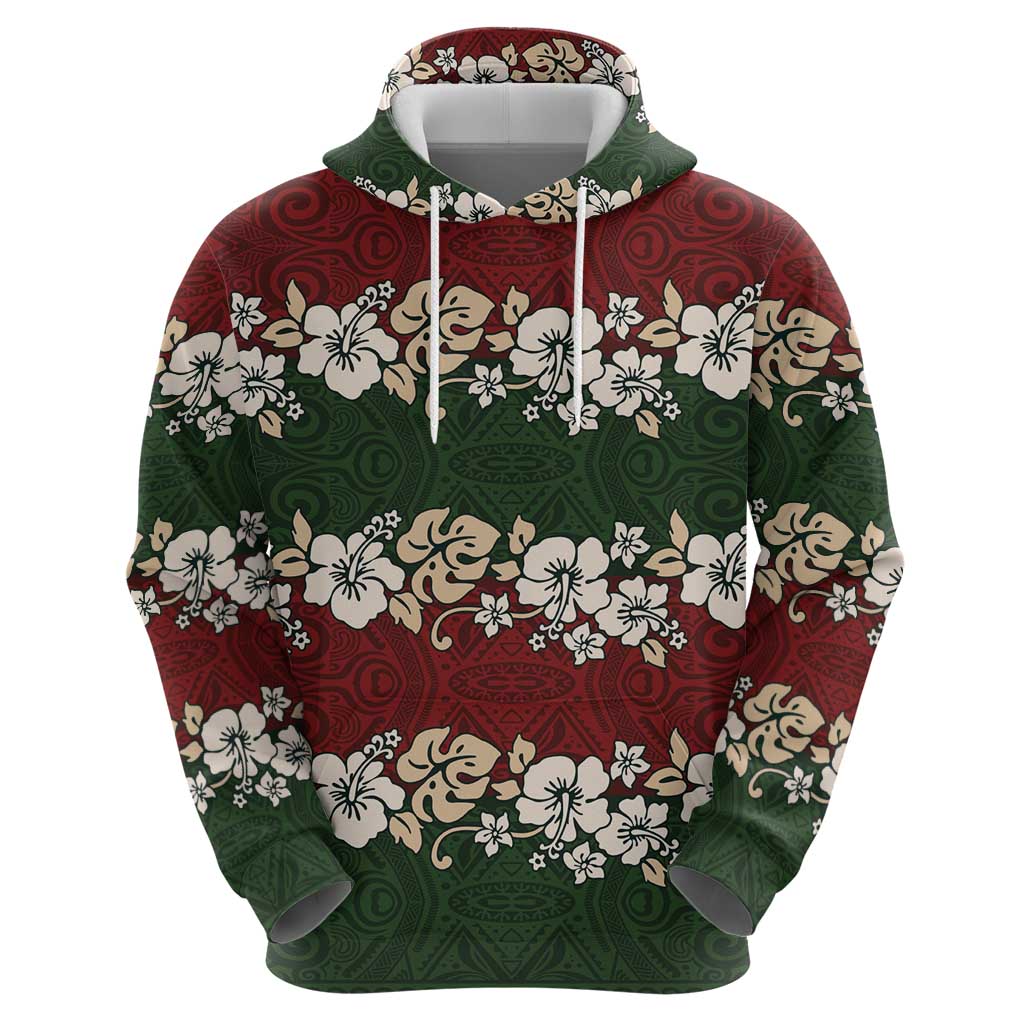Hawaiian Hibiscus Christmas Color Zip Hoodie Unique