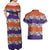 Hawaiian Hibiscus Couples Matching Off Shoulder Maxi Dress and Hawaiian Shirt Orange and Purple Unique