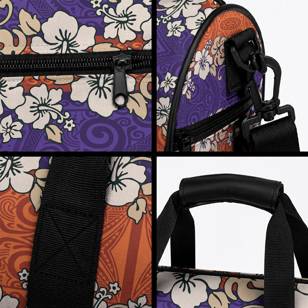Hawaiian Hibiscus Duffle Bag Orange and Purple Unique LT01 - Polynesian Pride
