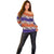 Hawaiian Hibiscus Off Shoulder Sweater Orange and Purple Unique