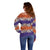 Hawaiian Hibiscus Off Shoulder Sweater Orange and Purple Unique