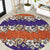 Hawaiian Hibiscus Round Carpet Orange and Purple Unique