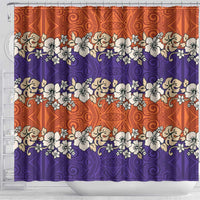 Hawaiian Hibiscus Shower Curtain Orange and Purple Unique