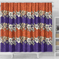 Hawaiian Hibiscus Shower Curtain Orange and Purple Unique