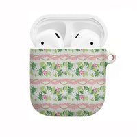 Monstera Tiare Plumeria Lei Pattern AirPods Case Green Version