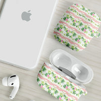 Monstera Tiare Plumeria Lei Pattern AirPods Case Green Version