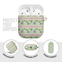 Monstera Tiare Plumeria Lei Pattern AirPods Case Green Version