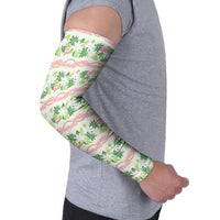 Monstera Tiare Plumeria Lei Pattern Arm Sleeves Green Version