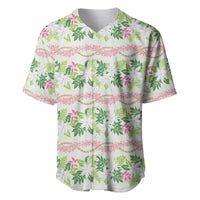 Monstera Tiare Plumeria Lei Pattern Baseball Jersey Green Version