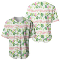 Monstera Tiare Plumeria Lei Pattern Baseball Jersey Green Version