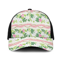 Monstera Tiare Plumeria Lei Pattern Baseball Net Cap Green Version