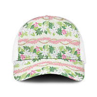 Monstera Tiare Plumeria Lei Pattern Baseball Net Cap Green Version