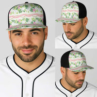 Monstera Tiare Plumeria Lei Pattern Baseball Net Cap Green Version