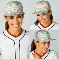 Monstera Tiare Plumeria Lei Pattern Baseball Net Cap Green Version