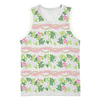 Monstera Tiare Plumeria Lei Pattern Basketball Jersey Green Version