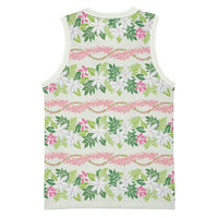 Monstera Tiare Plumeria Lei Pattern Basketball Jersey Green Version