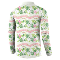 Monstera Tiare Plumeria Lei Pattern Button Sweatshirt Green Version
