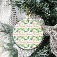 Monstera Tiare Plumeria Lei Pattern Ceramic Ornament Green Version
