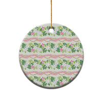 Monstera Tiare Plumeria Lei Pattern Ceramic Ornament Green Version