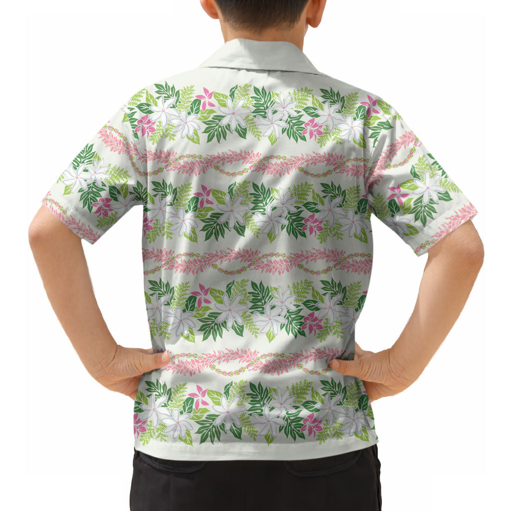 Monstera Tiare Plumeria Lei Pattern Hawaiian Shirt Green Version