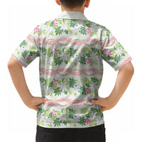 Monstera Tiare Plumeria Lei Pattern Kid Hawaiian Shirt Green Version LT01 - Polynesian Pride
