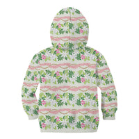 Monstera Tiare Plumeria Lei Pattern Kid Hoodie Green Version LT01 - Polynesian Pride
