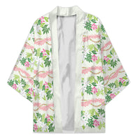 Monstera Tiare Plumeria Lei Pattern Kimono Green Version