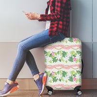 Monstera Tiare Plumeria Lei Pattern Luggage Cover Green Version