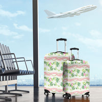 Monstera Tiare Plumeria Lei Pattern Luggage Cover Green Version