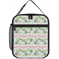 Monstera Tiare Plumeria Lei Pattern Lunch Bag Green Version