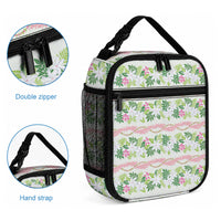 Monstera Tiare Plumeria Lei Pattern Lunch Bag Green Version