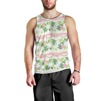 Monstera Tiare Plumeria Lei Pattern Men Tank Top Green Version