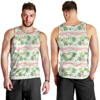 Monstera Tiare Plumeria Lei Pattern Men Tank Top Green Version