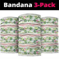 Monstera Tiare Plumeria Lei Pattern Neck Gaiter Green Version