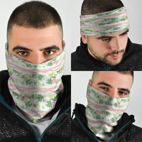 Monstera Tiare Plumeria Lei Pattern Neck Gaiter Green Version
