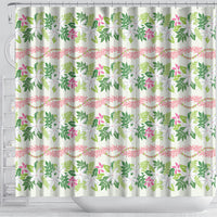 Monstera Tiare Plumeria Lei Pattern Shower Curtain Green Version LT01 - Polynesian Pride