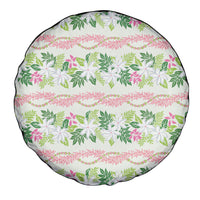 Monstera Tiare Plumeria Lei Pattern Spare Tire Cover Green Version