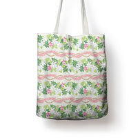 Monstera Tiare Plumeria Lei Pattern Tote Bag Green Version