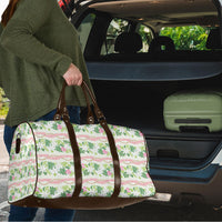 Monstera Tiare Plumeria Lei Pattern Travel Bag Green Version