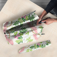 Monstera Tiare Plumeria Lei Pattern Umbrella Green Version